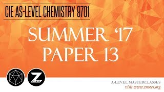 CIE AS Chemistry 9701  S17 P13  Solved Past Paper [upl. by Fine]