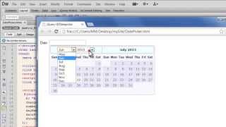 Dreamweaver Tutorial JQuery UI datePicker widget [upl. by Danila]