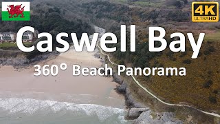 Caswell Bay  Beach Panorama  Wales  UK  4k 360° [upl. by Anifad]