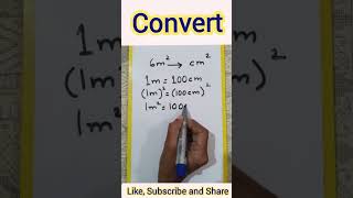 Convert m2 to cm2 maths shorts vedio important easy [upl. by Schurman534]