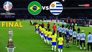 Brazil vs Uruguay  Copa America 2024 FInal USA  Full Match amp Penalties  Vinicius vs Nunez  PES [upl. by Salomie602]