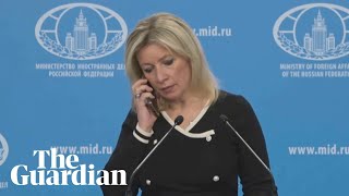 Russian press conference interrupted by call ordering silence on ballistic missiles [upl. by Ettenad]