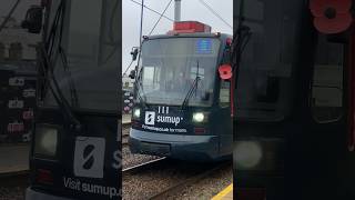 Sheffield Supertram 111 SumUp Livery Departing Sheffield Station Tram Stop [upl. by Sheryle]