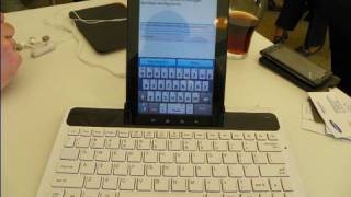 Samsung Galaxy Tab accessories and docking station keyboard overview at IFA 2010 [upl. by Leirbaj]