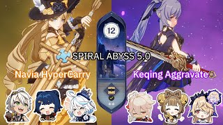 C0 Navia Hypercarry amp C1 Keqing Aggravate  Spiral Abyss 50  Genshin Impact [upl. by Harts45]