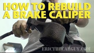 How To Rebuild a Front Brake Caliper EricTheCarGuy [upl. by Eimoan963]