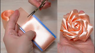 Super Easy Flower Making Ideas with Card  how to make a ribbon flower 35 [upl. by Notsecnirp]