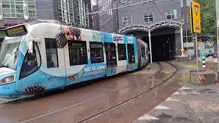 Trams in Den Haag centrum omleiding Randstadrail  ov spotten [upl. by Lenrad789]