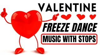 Valentines FREEZE Dance with STOPS musical statues [upl. by Sivatco]