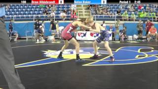 Cadet 100  Drew Hildebrandt Indiana vs Nolan Baker Illinois [upl. by Atiuqehc]