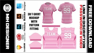 Sublimation Vector Designs  3D TShirt 25  With Pattern Fitting  Free Download Now [upl. by Mcgray]