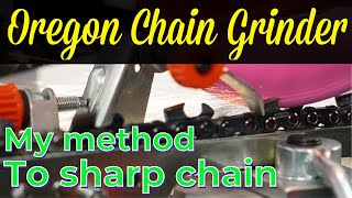 How I Sharpen Chainsaw Chain Using Oregon Chain Grinder [upl. by Lorn902]