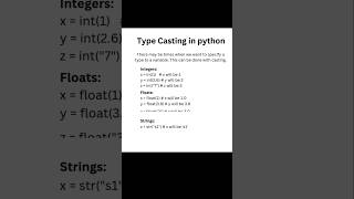 Type casting in Python python interviewquestions typecasting dailytechinsights [upl. by Lahey262]