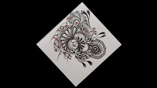 zentangle pattern  Zentangle tutorial art  zenart zentangleart art howtodraw doodle [upl. by Nyllek]