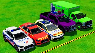 DELIVERY AUDI VOLKSWAGEN FORD AMBULANCE INTO COLORS GARAGES  Farming Simulator 22 [upl. by Amalita]