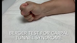 Berger Test for Carpal Tunnel Syndrome [upl. by Oleta]