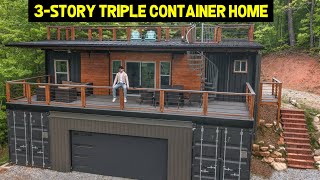 3STORY ULTRAMODERN TRIPLE CONTAINER HOME 1x40 amp 2x20 Containers [upl. by Attesor384]