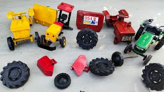 Diy mini tractor model colourful tractor front and back tyre refitting installation satisfying video [upl. by Casmey]