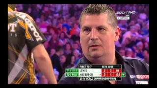 Darts WM 2016 Finale ANDERSON vs LEWIS Part 2 Deutscher Kommentar [upl. by Wayne284]