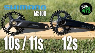 Part 1 Deore M5100 SHIMANO Cranks any Good Versus 12 speed Deore M6100 Quick Check [upl. by Kassity181]