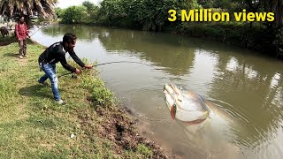 Big monster wallago attu catfish hunting  river monster incredible big patan fish catching [upl. by Thorne271]