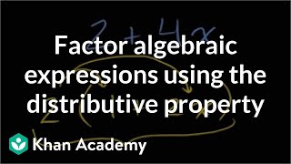 Factoring algebraic expressions using the distributive property  Algebra I  Khan Academy [upl. by Wivina]