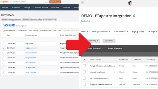 Demo eTapestry MailChimp Integration [upl. by Sokin]