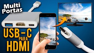 USB  C pra HDMI  Conecte o Celular USBC na TV ou Mac  Pendrive ou HD externo [upl. by Enyar891]