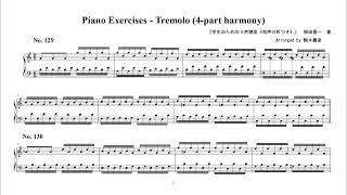 Piano Exercises  Tremolo 1 4part harmony No 129  160 [upl. by Anilos975]