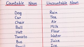 Countable Uncountable Nouns Countable and Uncountable Nouns Countable Nouns Uncountable Nouns [upl. by Weixel]