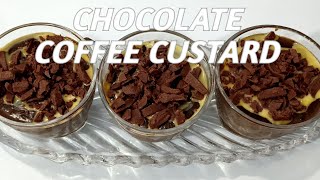 Chocolate Coffee Custard Easy Recipe  চকলেট কফি কাস্টার্ড রেসিপি। [upl. by Dall]