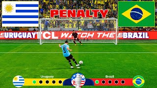 PENALTY  BRAZIL vs URUGUAY I COPA AMERICA 2024 QUARTER FINAL  REALISTIC PES GAMEPLAY [upl. by Japeth]