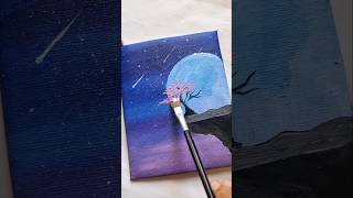 easy Moonlight scenery paintingart acrylicpaintingshort [upl. by Lener]