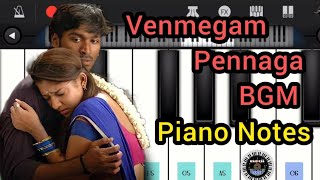 Venmegam Pennaga  Easy Piano Notes  Yaaradi Nee Mohini  Yuvan Shankar Raja  Dhanush [upl. by Acinom]