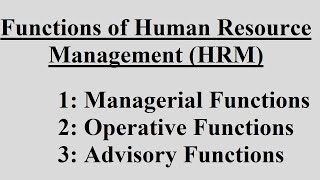 Functions of HRM [upl. by Lister]