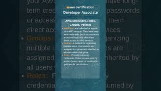 AWS Developer Associate Certification Tips AWS IAM Role Policy User Groups awscertification [upl. by Karmen145]