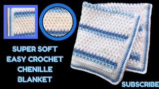 🧶Easy Crochet Chenille Blanket crochet  Crochet Rocks🤘 [upl. by Scharff660]