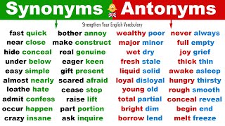 Learn 270 Synonym Words  Antonym Words in English  Strengthen Your English Vocabulary [upl. by Iover]