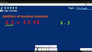 Addition of decimal numbers Part 2 SHREE RSC TUTORS Grade 3 Addition of decimalsYear 3 Decimal [upl. by Shulock]