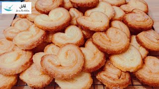 Puff Pastry Cookies  Homemade Palmiers Cookies Recipe JoeCooking [upl. by Claudina186]