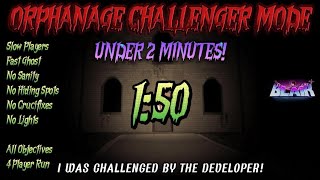 ROBLOX Blair  The FASTEST Orphanage CHALLENGER MODE Speedrun  Challenged By The Developer [upl. by Ojeibbob]