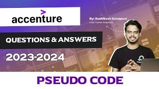 Accenture Pseudo Code Questions and Answers 20232024 [upl. by Lirrehs]