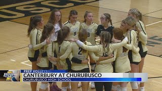 IU volleyball recruit Ella Boersema reaches 1000 career kills as Churubusco sweeps Canterbury [upl. by Richter294]