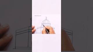 how to draw mosque  masjid drawing  how to draw masjid  mosque drawing easy step by step [upl. by Bergren]