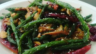 Garlic Bean fry recipe  Green Bean stir fry  Green Beans recipe 2018 [upl. by Dorene]