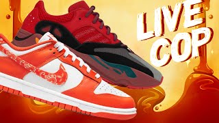 LIVE COP Adidas Yeezy 700 Hi Res Red amp Nike Dunk Orange Paisley [upl. by Buseck100]