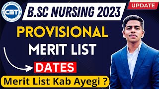 BSc Nursing 2023  Provisional Merit List 🔥  Merit List Kab Ayegi   Latest Update  bscnursing [upl. by Atinwahs24]