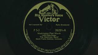 1939 THE GOLDMAN BAND Washington Post March JOHN PHILIP SOUSA  78 RPM Record [upl. by Ahsinyd]