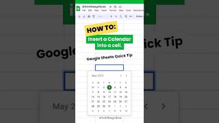 How to add a Calendar into a cell in Google Sheets googlesheets tutorial spreadsheet [upl. by Notgnillew]