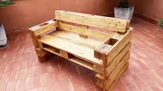 How to make DIY pallet bench  Come realizzare una panchina con pallet [upl. by Gujral]